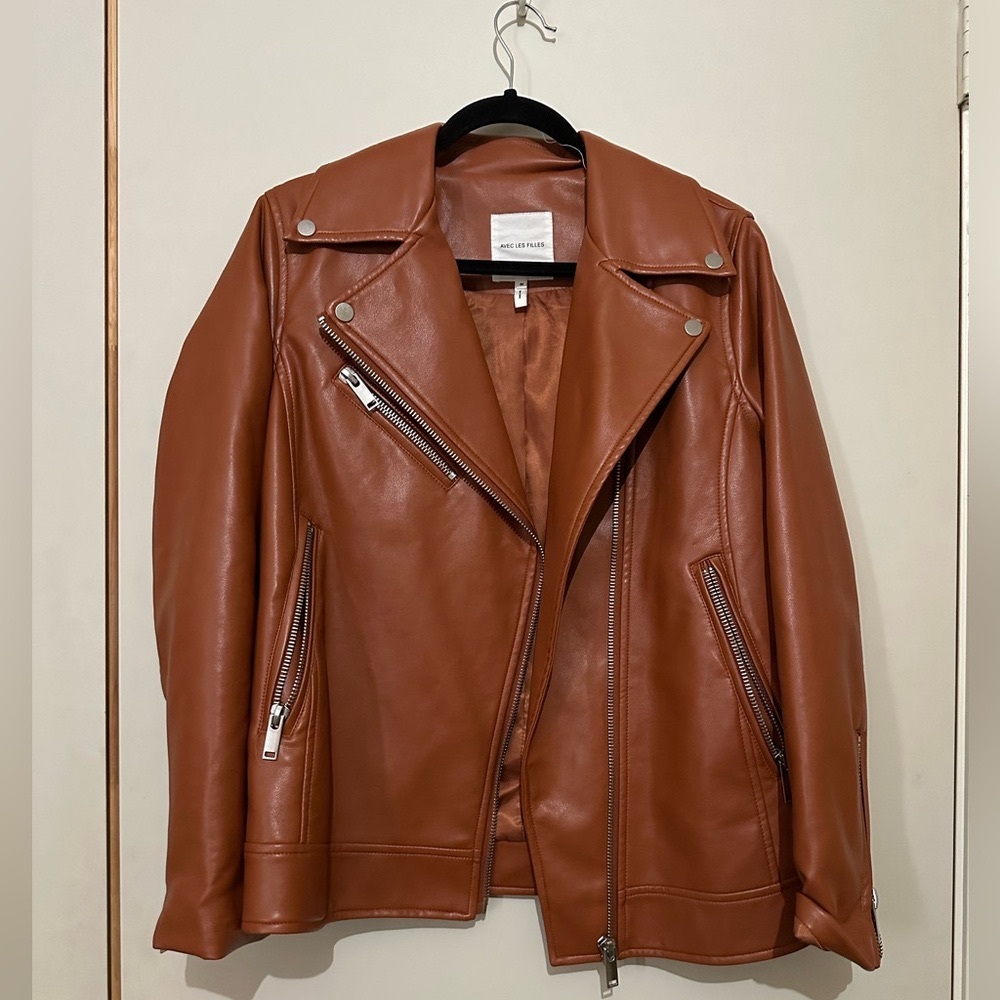 Avec les filles vegan leather jacket